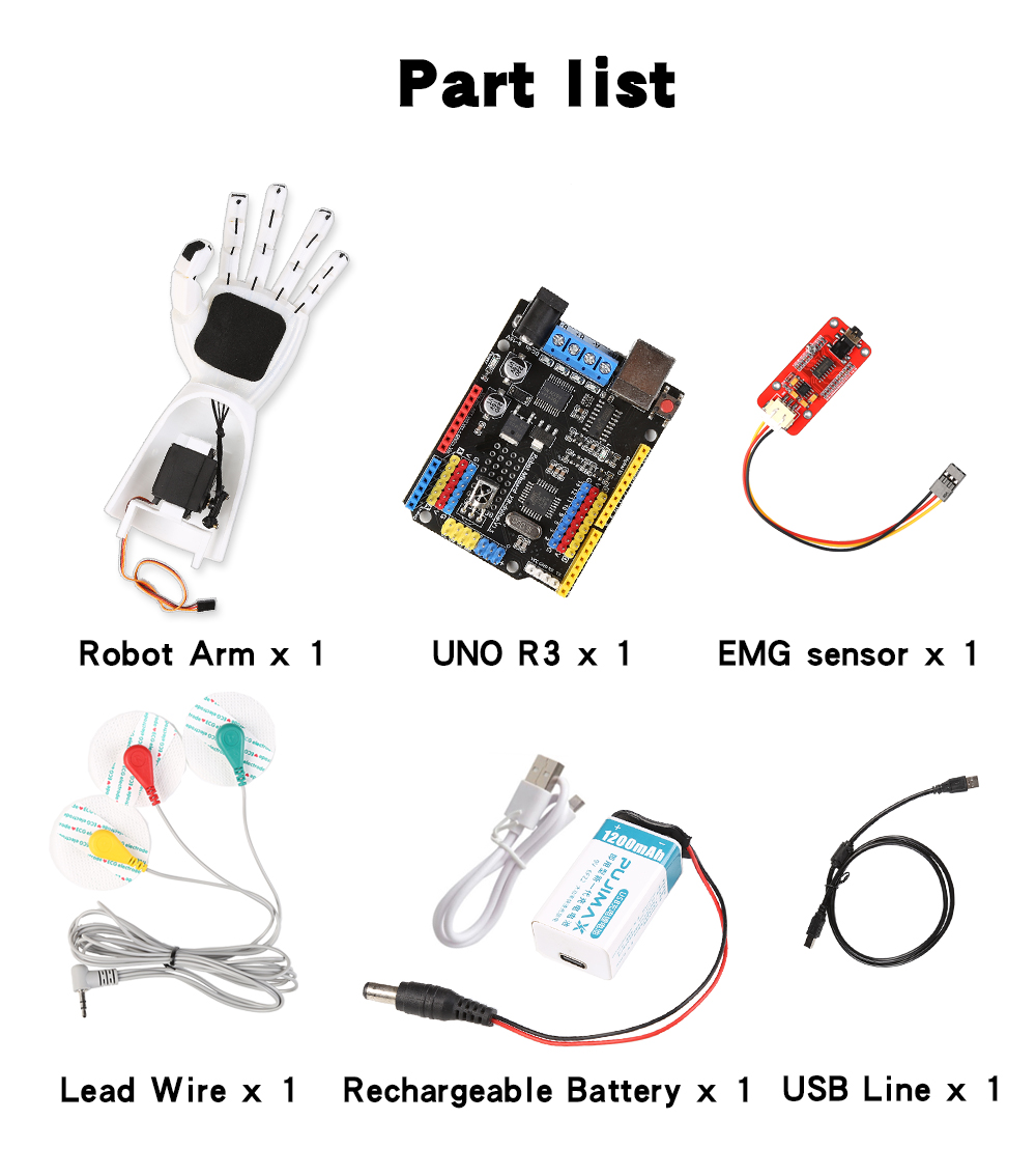 EMG Sensor Robotic Arm Electri - đánh giá và giá Robot Arm Kit