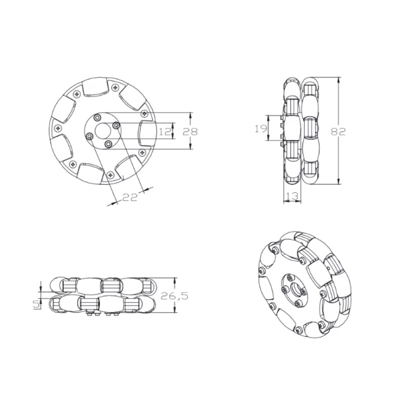 15KG Load 80mm Omnidirectional - đánh giá và giá Robot Wheel