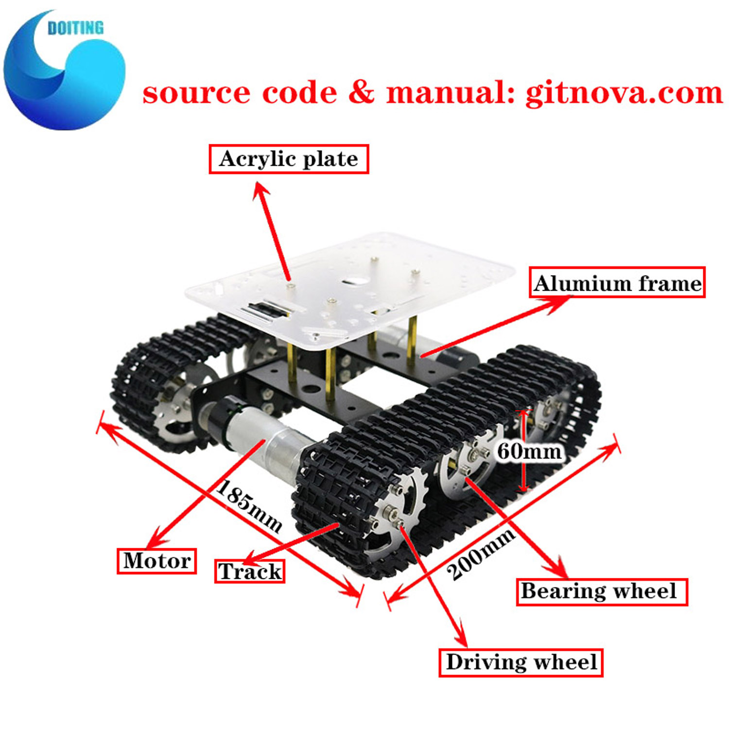 RC Metal Robot Tank Car Chassi - đánh giá và giá Tracked Robot Chassis