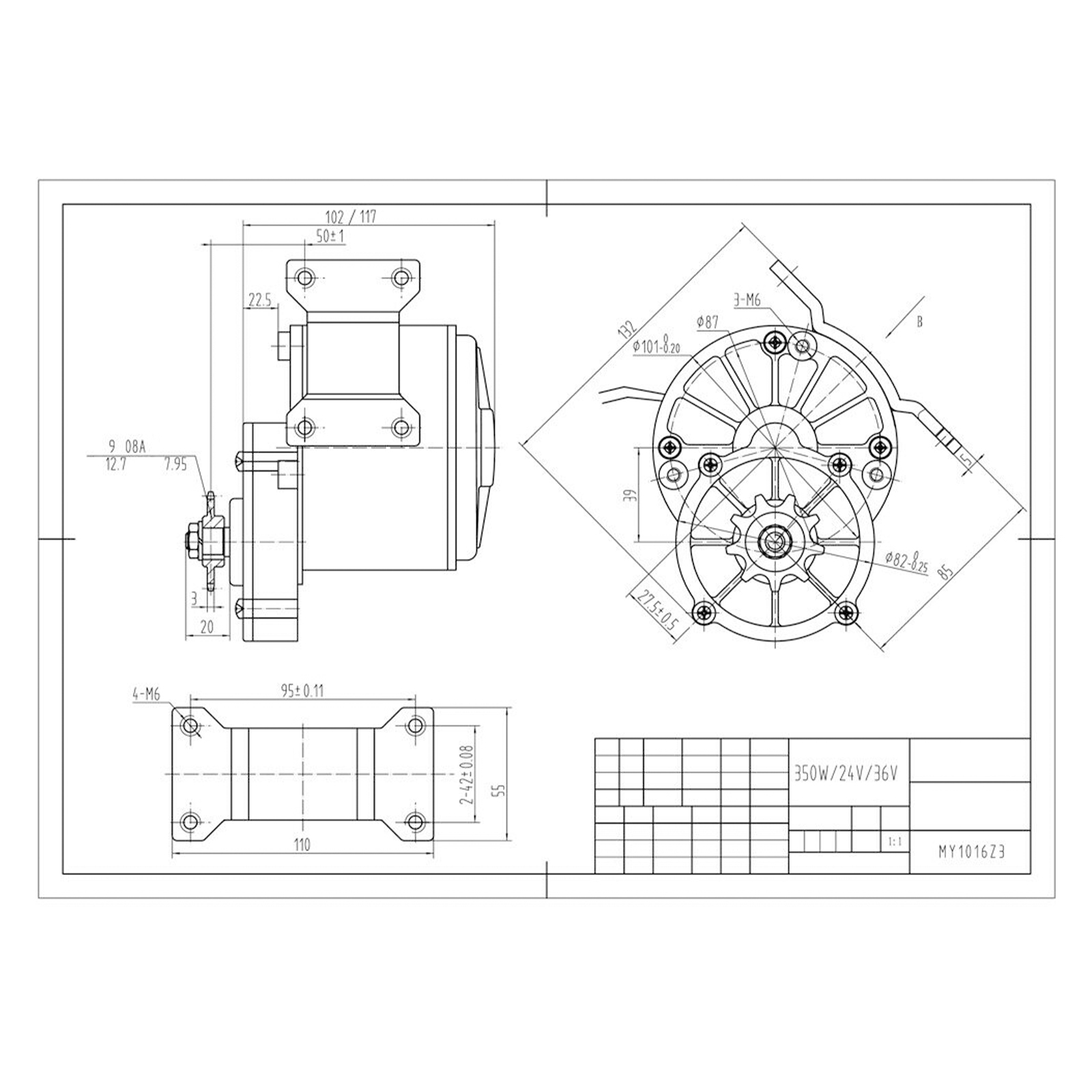 24V 250W DC Brushed Motor E‑Bi - đánh giá và giá Dc Motor