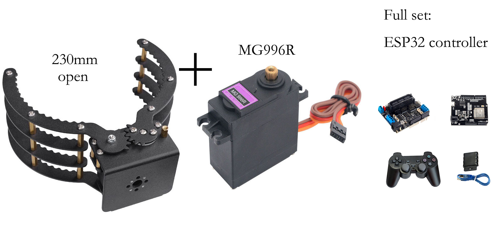 230mm Opening Mechanical Claw  - đánh giá và giá Robot Arm Kit