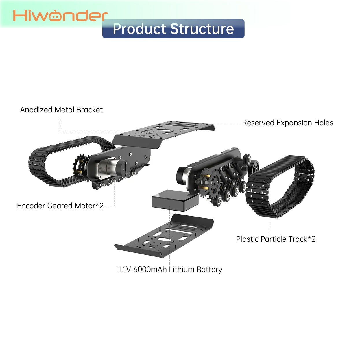 Hiwonder Tracked Tank Robot Ch - đánh giá và giá Tracked Robot Chassis